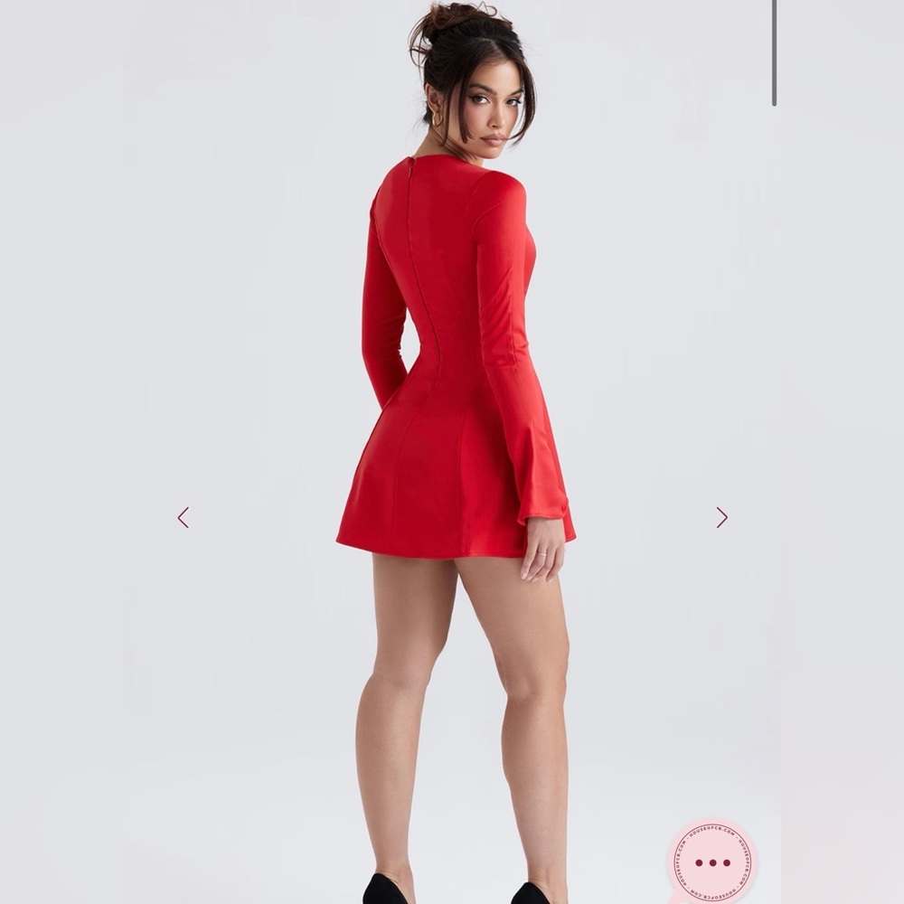 House of CB Sacha Satin Mini Dress in Red Size XL - Picture 7 of 13